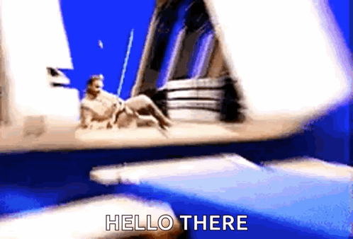 Woman Sitting with Hello There