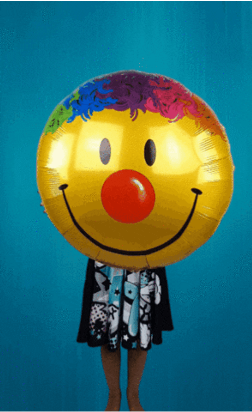 Woman Smiley Balloon GIF