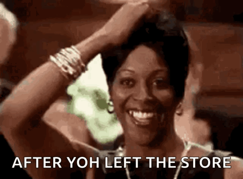 Woman Smiling After Yoh Left The Store