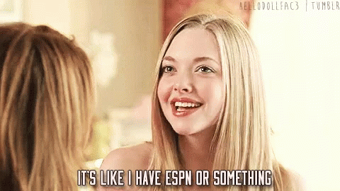 Woman Smiling And Talking Says It's Like I Have ESPN Or Something GIF