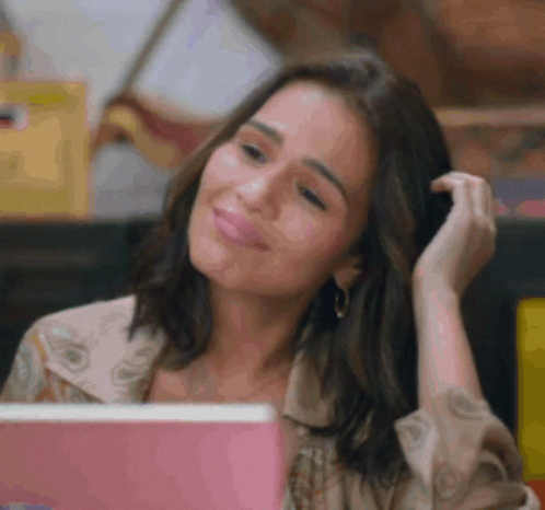 Woman Smiling At Laptop GIF