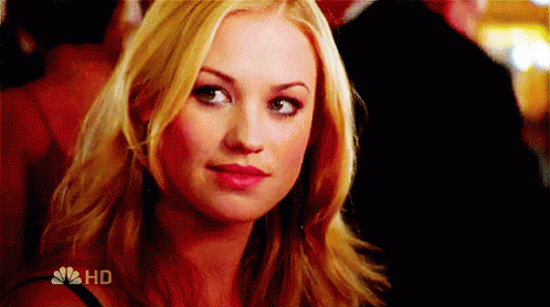 Woman Smiling At Man In Mirror GIF