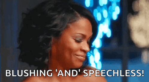 Woman Smiling Blushing Speechless