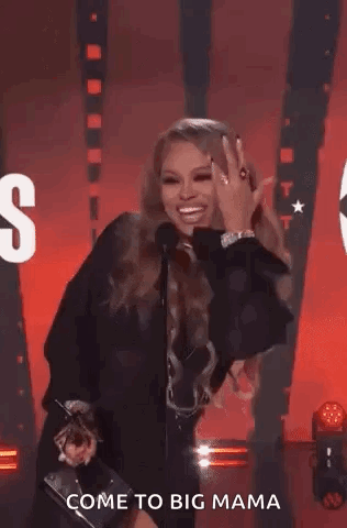 Woman Smiling Giving Speech With Microphone GIF