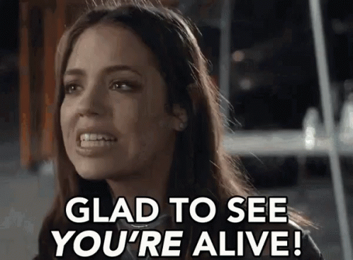 Woman Smiling Glad to See You're Alive