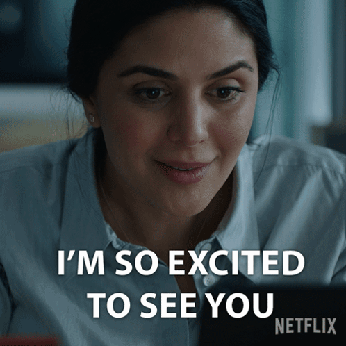 Woman Smiling I'm So Excited To See You GIF