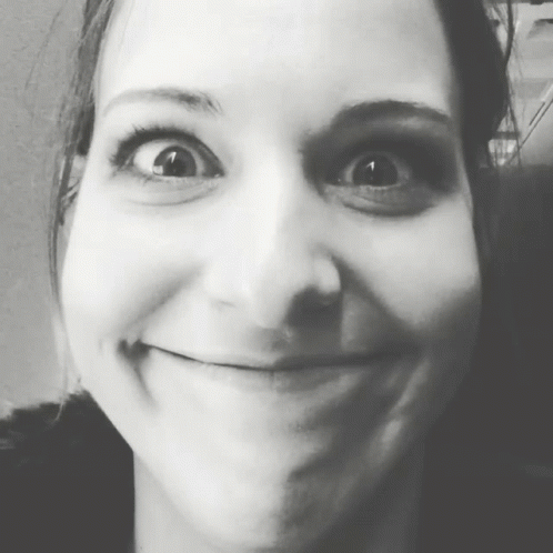 Woman Smiling in Black and White