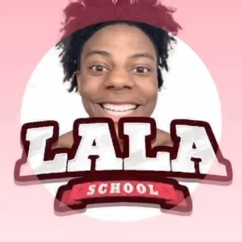 Woman Smiling In Lala School Logo GIF
