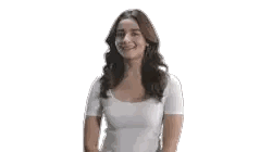 Woman Smiling in White Shirt