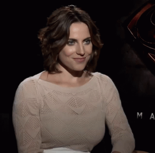 Woman Smiling In White Sweater GIF