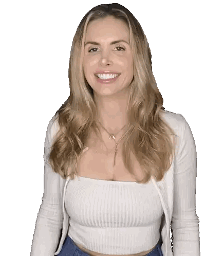 Woman Smiling in White Top and Gold Necklace