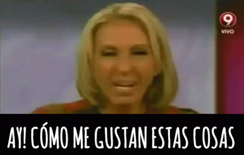 Woman Smiling Saying Ay Como Me Gustan Estas Cosas