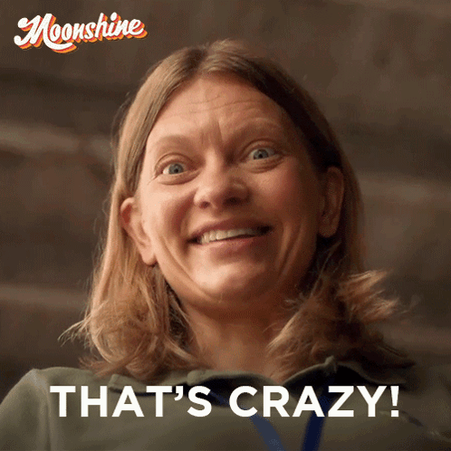 Woman Smiling Saying That's Crazy GIF