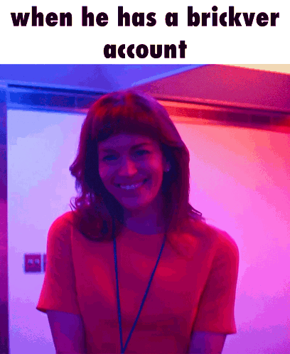 Woman Smiling When He Has a Brickver Account
