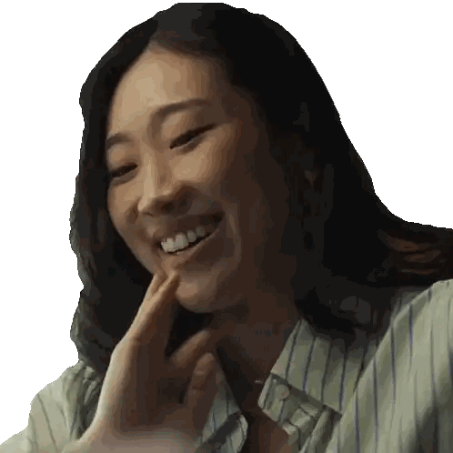 Woman Smiling with Hand on Chin