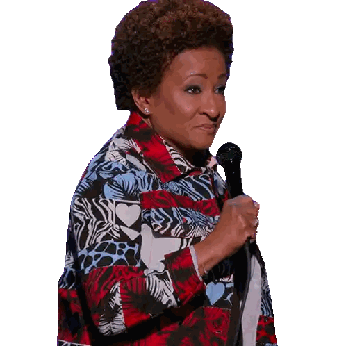 Woman Smiling With Microphone