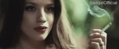 Woman Smoking Cigarette GIF