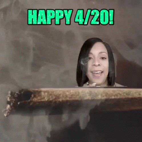 Woman Smoking Cigarette Happy 4/20