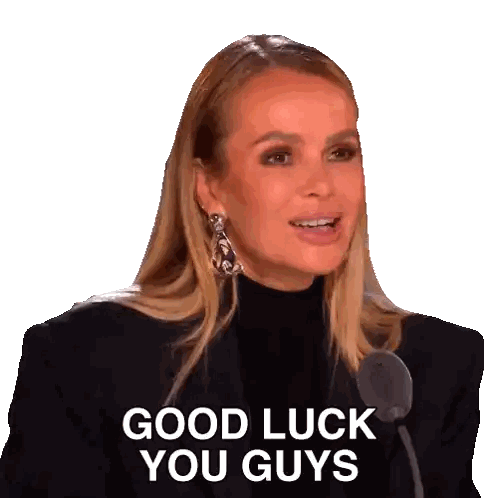 Woman Speaking Into Microphone Good Luck You Guys