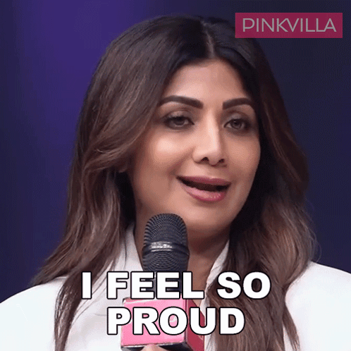 Woman Speaking Into Microphone I Feel So Proud GIF