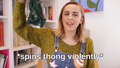 Woman Spins Thong Violently GIF