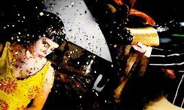 Woman Splashed With Glitter Bomb GIF