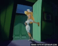 Woman Standing in Doorway with Make Gifs