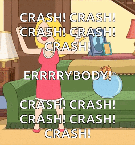 Woman Standing in Front of Couch Crash Crash