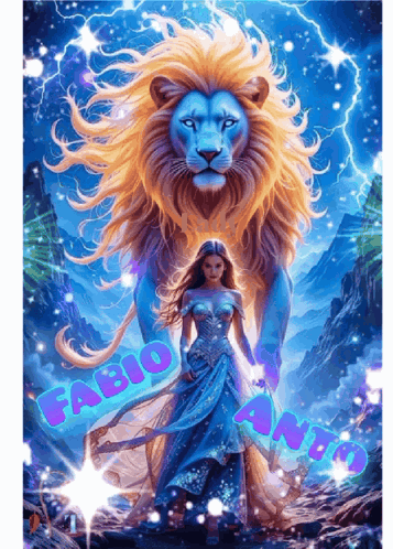 Woman Standing in Front of Lion Fabio