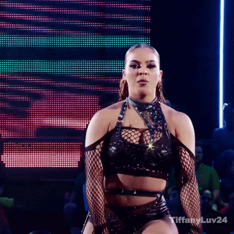 Woman Standing in Front of Screen Saying Tiffany Luv24