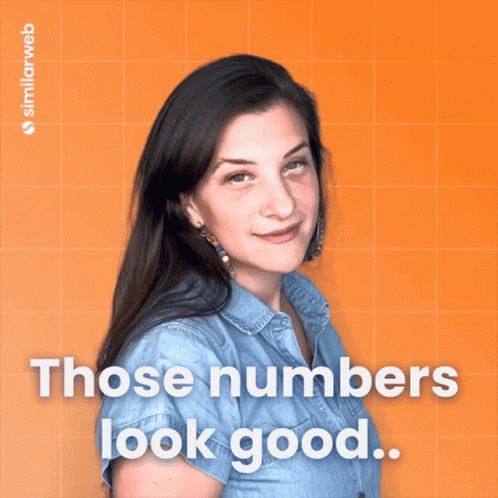 Woman Standing in Front of Similarweb Background