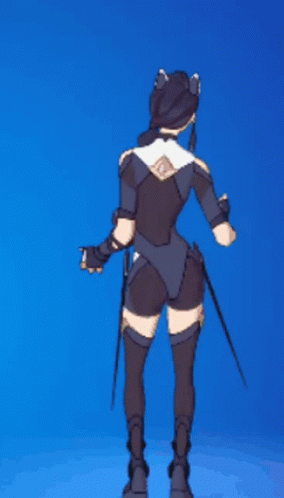 Woman Standing on One Leg With Sword