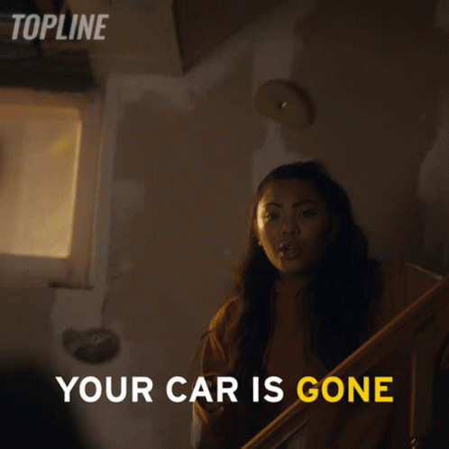 Woman Standing on Stairs With Your Car Is Gone