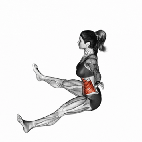 Woman Stretching With Highlighted Muscles