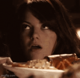 Woman Surprised at Food