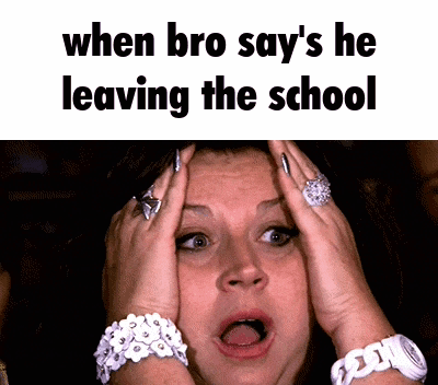 Woman Surprised with Hands on Head When Bro Says Leaving School