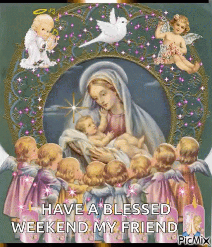 Woman Surrounded By Angels Saying Liebe GIF