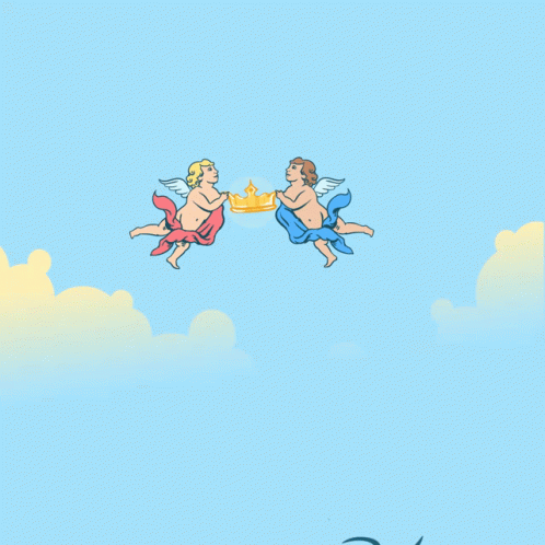Woman Surrounded By Angels Saying Liebe GIF