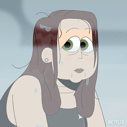 Woman Sweating With Netflix
