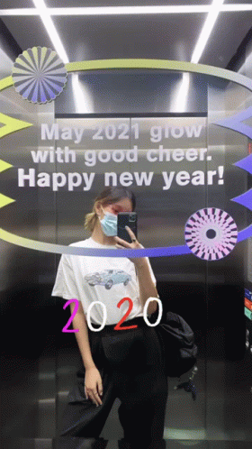 Woman Taking Picture In Elevator GIF