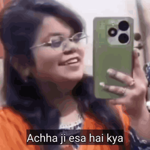 Woman Taking Selfie Acha Ji Esa Hai Kya
