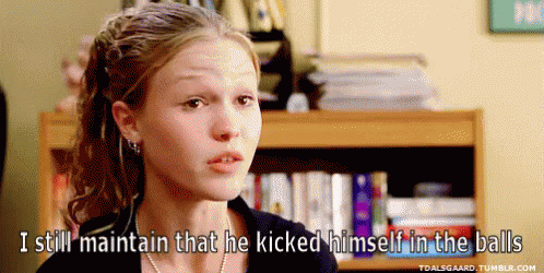 Woman Talking About Man Who Kicked Himself in the Balls