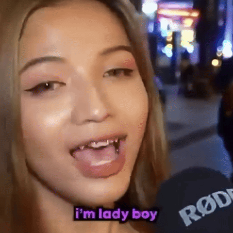 Woman Talking Into Microphone I'm Lady Boy GIF