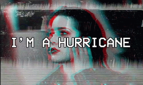 Woman Talking on Cell Phone I'm a Hurricane