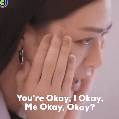Woman Talking on Cell Phone Saying You Okay Me Okay