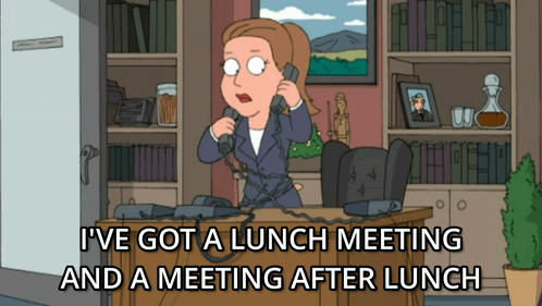 Woman Talking On Phone Saying I've Got A Lunch Meeting GIF