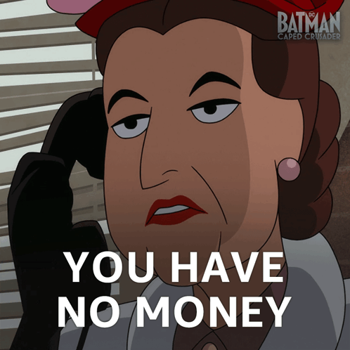 Woman Talking on Phone Saying No Money