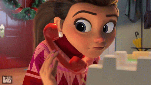 Woman Talking on Red Telephone
