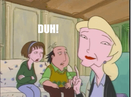 Woman Talking To Man And Girl Duh GIF