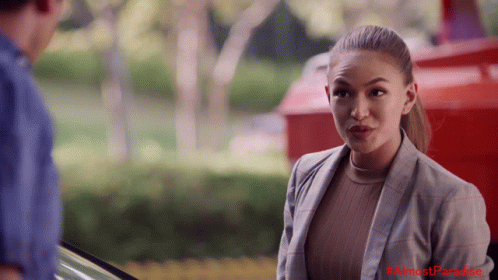Woman Talking To Man In Front Of Car Almost Paradise GIF